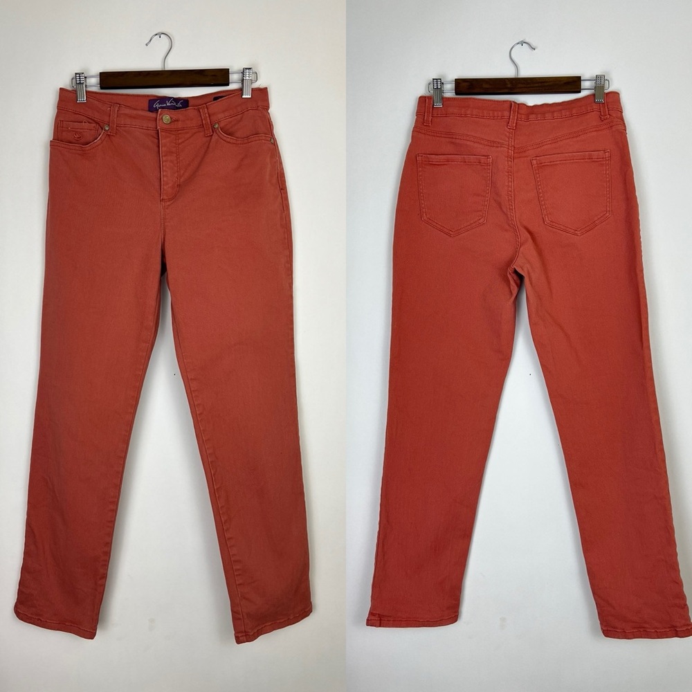 Gloria Vanderbilt denim Amanda Pants in coral color 8